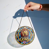 Brisbane Lions Stained Glass Suncatcher for Window Hanging