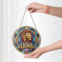 Brisbane Lions Stained Glass Suncatcher for Window Hanging