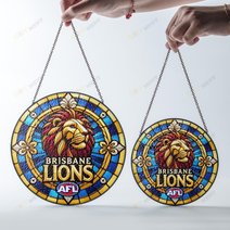 Brisbane Lions Stained Glass Suncatcher for Window Hanging