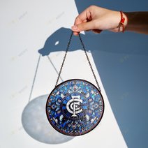 Carlton Football Club Stained Glass Suncatcher for Window Hanging