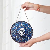 Carlton Football Club Stained Glass Suncatcher for Window Hanging