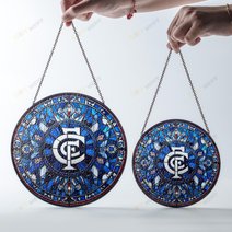 Carlton Football Club Stained Glass Suncatcher for Window Hanging