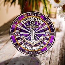 Fremantle Football Club Stained Glass Suncatcher for Window Hanging