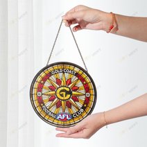 Gold Coast Football Club Stained Glass Suncatcher for Window Hanging