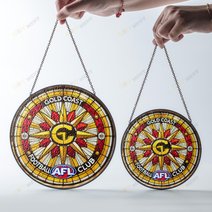 Gold Coast Football Club Stained Glass Suncatcher for Window Hanging