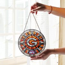 The Greater Western Sydney Football Club Stained Glass Suncatcher for Window Hanging
