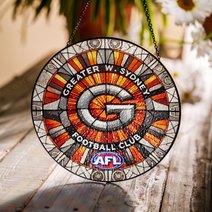 The Greater Western Sydney Football Club Stained Glass Suncatcher for Window Hanging