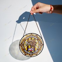 Hawthorn Football Club Stained Glass Suncatcher for Window Hanging