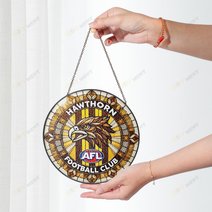 Hawthorn Football Club Stained Glass Suncatcher for Window Hanging