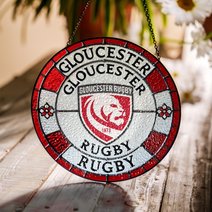 Gloucester Rugby Stained Glass Suncatcher for Window Hanging