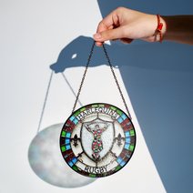Harlequins Stained Glass Suncatcher for Window Hanging
