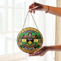 Northampton Saints Stained Glass Suncatcher for Window Hanging