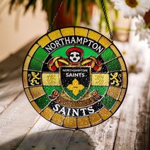 Northampton Saints Stained Glass Suncatcher for Window Hanging