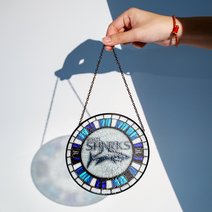 Sale Sharks Stained Glass Suncatcher for Window Hanging