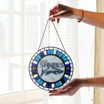 Sale Sharks Stained Glass Suncatcher for Window Hanging
