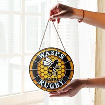 Wasps RFC Stained Glass Suncatcher for Window Hanging
