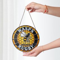 Wasps RFC Stained Glass Suncatcher for Window Hanging
