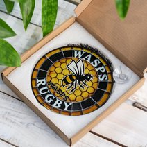 Wasps RFC Stained Glass Suncatcher for Window Hanging