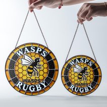 Wasps RFC Stained Glass Suncatcher for Window Hanging