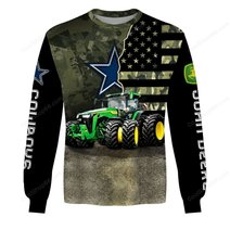 Dallas Cowboys x John Deere Hoodie | Funny Green Character Premium Hoodie