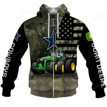 Dallas Cowboys x John Deere Hoodie | Funny Green Character Premium Hoodie