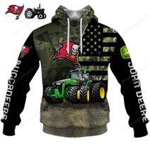 Tampa Bay Buccaneers x John Deere Hoodie | Funny Green Character Premium Hoodie