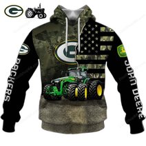 Green Bay Packers x John Deere Hoodie | Funny Green Character Premium Hoodie