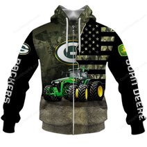 Green Bay Packers x John Deere Hoodie | Funny Green Character Premium Hoodie
