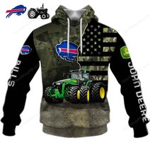 Buffalo Bills x John Deere Hoodie | Funny Green Character Premium Hoodie
