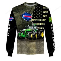 Buffalo Bills x John Deere Hoodie | Funny Green Character Premium Hoodie