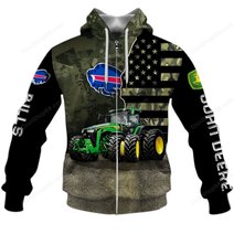 Buffalo Bills x John Deere Hoodie | Funny Green Character Premium Hoodie