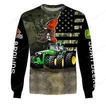 Cleveland Browns x John Deere Hoodie | Funny Green Character Premium Hoodie
