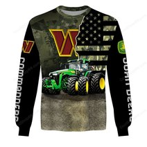 Washington Commanders x John Deere Hoodie | Funny Green Character Premium Hoodie