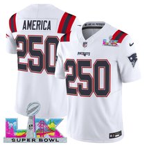 Men's New England Patriots Super Bowl LX Vapor White Limited Jersey - All Stitched