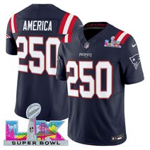 Men's New England Patriots Super Bowl LX Vapor Navy Limited Jersey - All Stitched