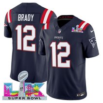Men's New England Patriots Super Bowl LX Vapor Navy Limited Jersey - All Stitched
