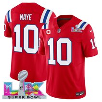 Men's New England Patriots Super Bowl LX Vapor Red Limited Jersey - All Stitched