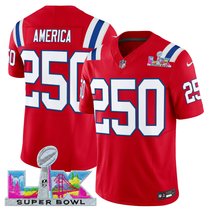 Men's New England Patriots Super Bowl LX Vapor Red Limited Jersey - All Stitched