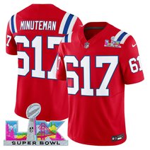 Men's New England Patriots Super Bowl LX Vapor Red Limited Jersey - All Stitched