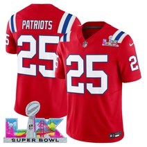 Men's New England Patriots Super Bowl LX Vapor Red Limited Jersey - All Stitched