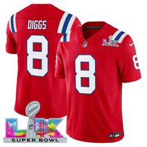 Men's New England Patriots Super Bowl LX Vapor Red Limited Jersey - All Stitched