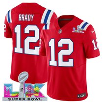 Men's New England Patriots Super Bowl LX Vapor Red Limited Jersey - All Stitched