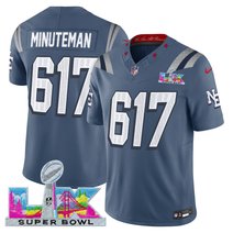Men's New England Patriots Super Bowl LX Vapor Storm Blue Limited Jersey - All Stitched