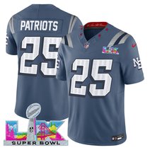 Men's New England Patriots Super Bowl LX Vapor Storm Blue Limited Jersey - All Stitched