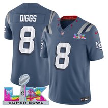 Men's New England Patriots Super Bowl LX Vapor Storm Blue Limited Jersey - All Stitched
