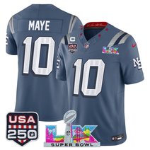 Men's New England Patriots "Super Bowl LX & United States 250th Anniversary Patch" Vapor Limited Jersey - All Stitched