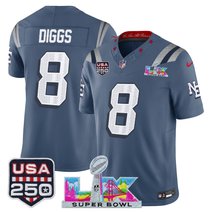 Men's New England Patriots "Super Bowl LX & United States 250th Anniversary Patch" Vapor Limited Jersey - All Stitched