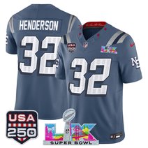 Men's New England Patriots "Super Bowl LX & United States 250th Anniversary Patch" Vapor Limited Jersey - All Stitched