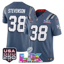 Men's New England Patriots "Super Bowl LX & United States 250th Anniversary Patch" Vapor Limited Jersey - All Stitched