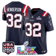 Men's New England Patriots "Super Bowl LX & United States 250th Anniversary Patch" Vapor Limited Jersey - All Stitched